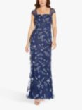Adrianna Papell Petite 3D Floral Embroidery Maxi Gown, Inkjet