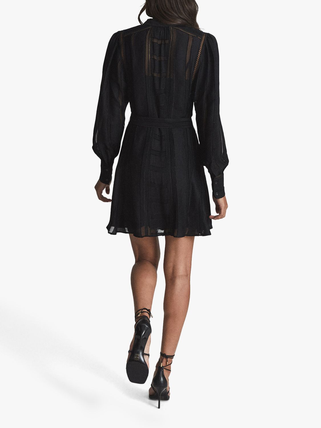 Reiss Harriet Sheer Stripe Dress, Black