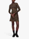 Whistles Jacquard Leopard Mini Dress, Multi