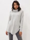 Phase Eight Nico Asymmetric Button Neck Top, Grey