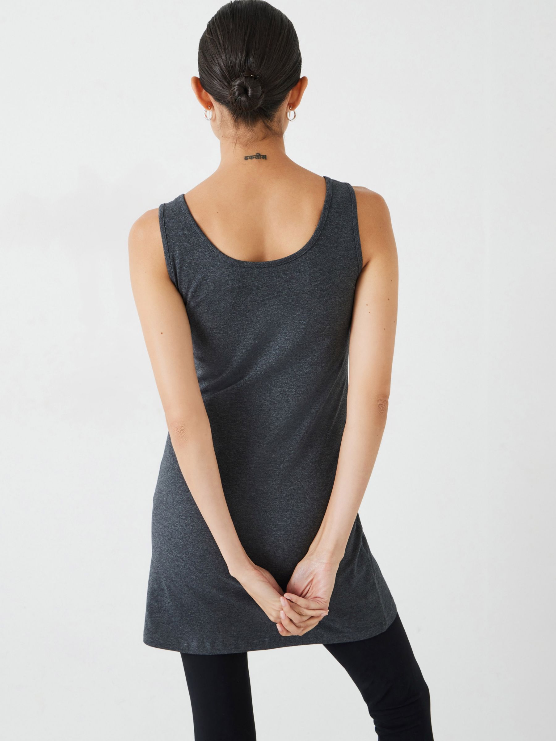 HUSH Organic Cotton Tank Top, Lightest Grey Marl at John Lewis & Partners