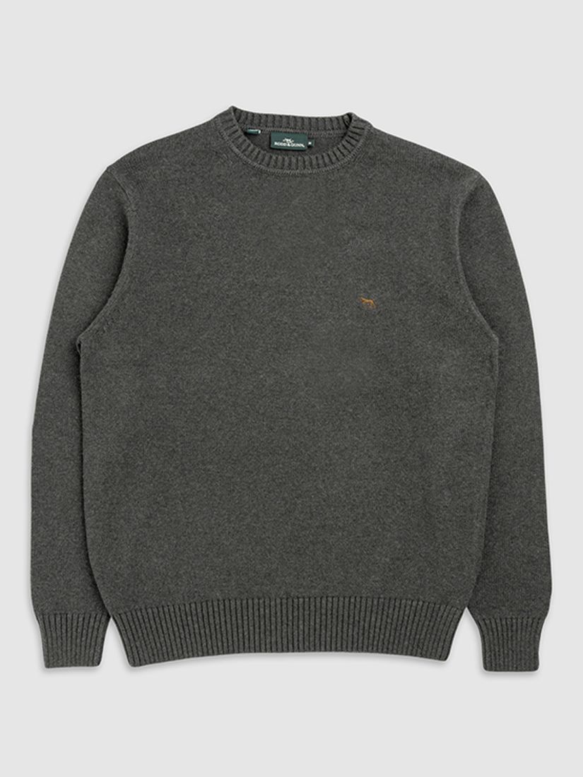 Rodd & Gunn Cotton Crew Neck Sweater, Charcoal at John Lewis & Partners