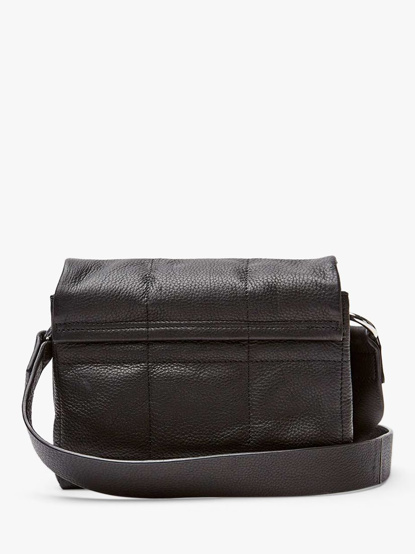 Mint Velvet Anna Leather Cross Body Bag, Black