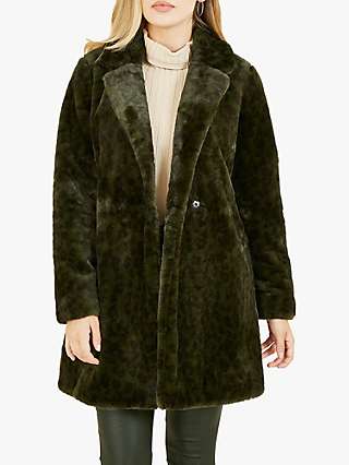 Yumi Leopard Print Faux Fur Coat