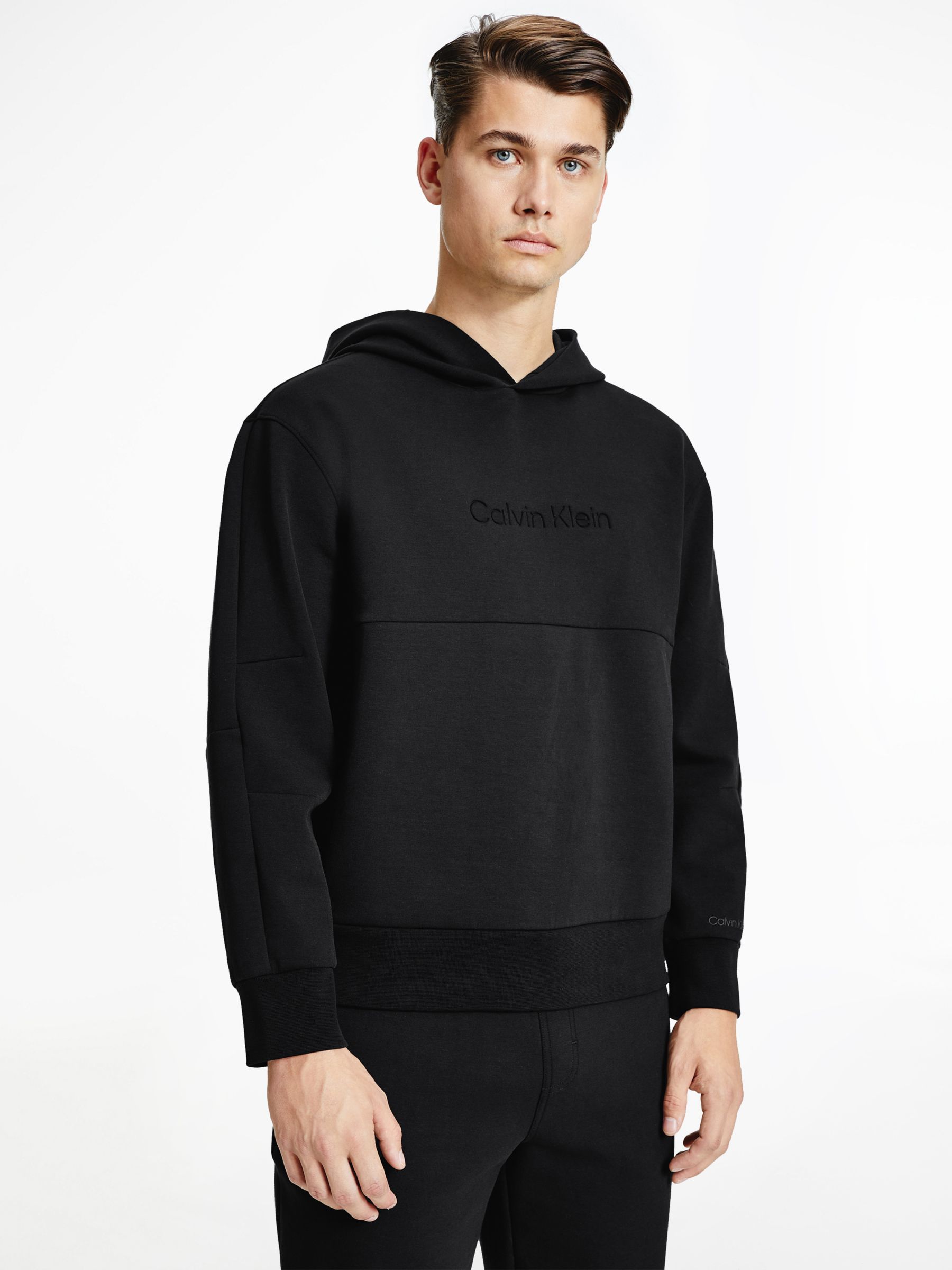 Calvin Klein Debossed Logo Hoodie, Ck Black, XS