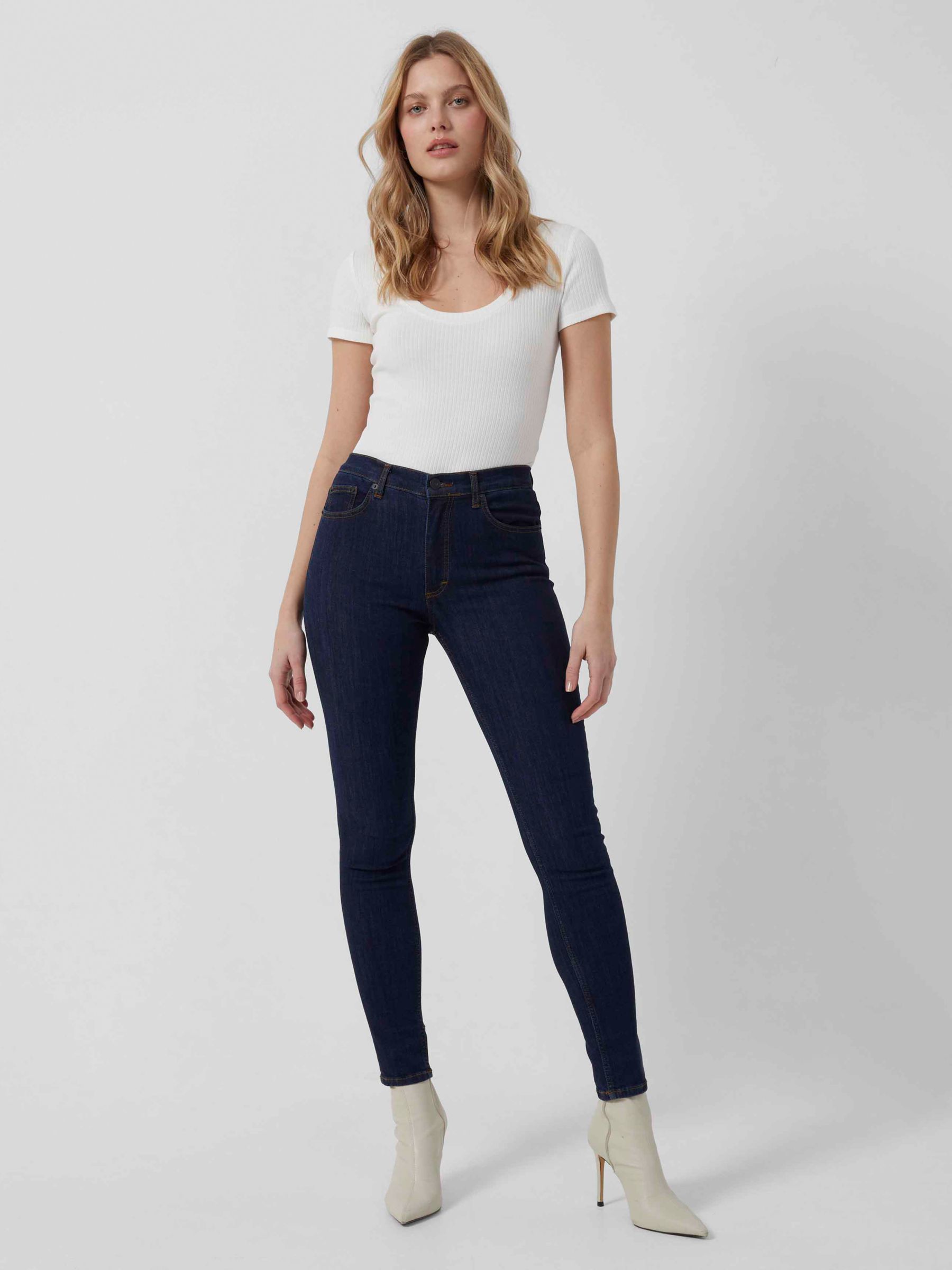 French Connection Skinny Jeans, Blue/Black at John Lewis & Partners