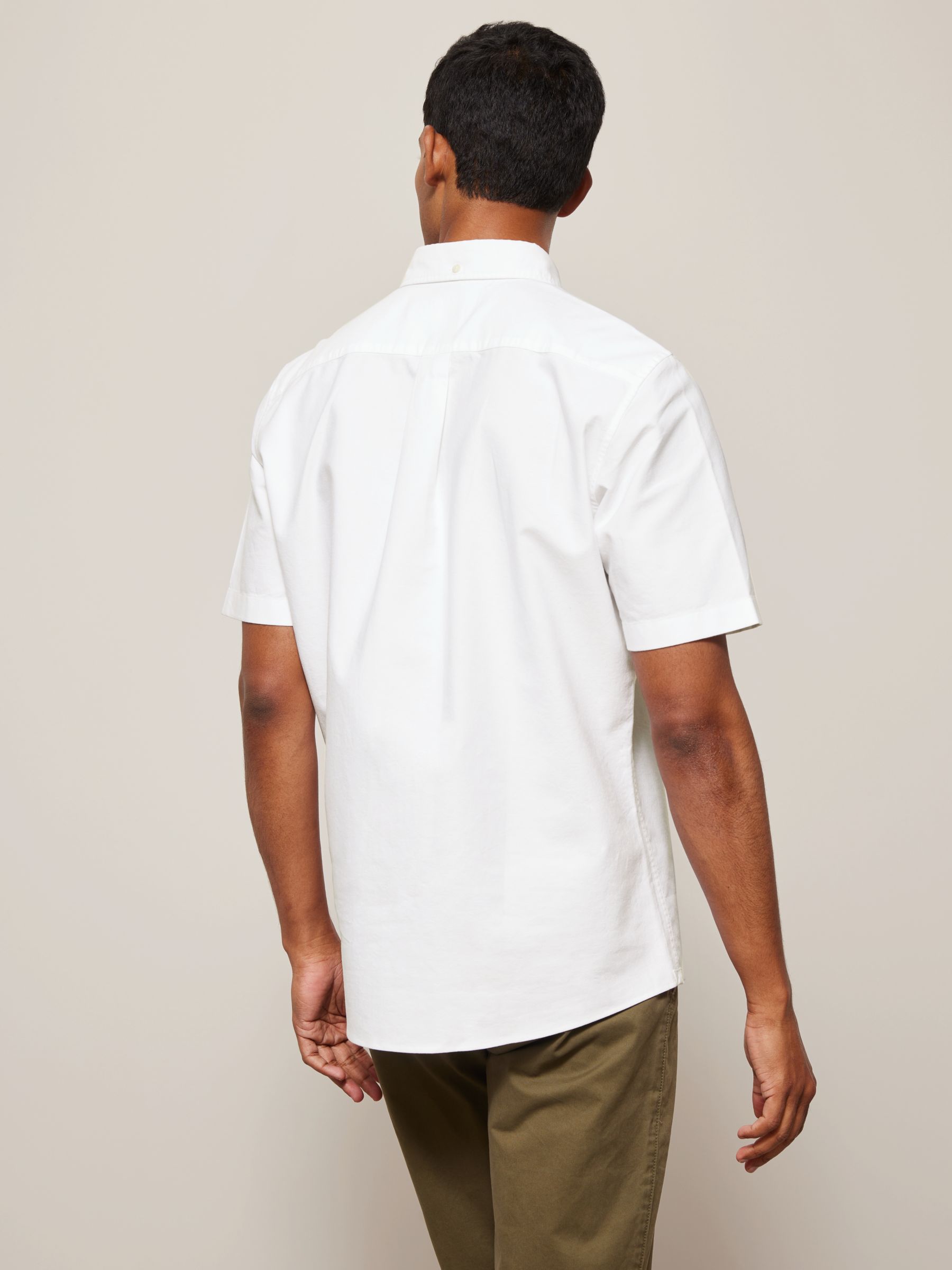 John Lewis Regular Fit Short Sleeve Shirt, White at John Lewis & Partners