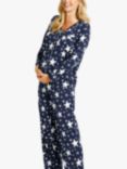 Chelsea Peers Star Print Maternity Pyjama Set, Navy