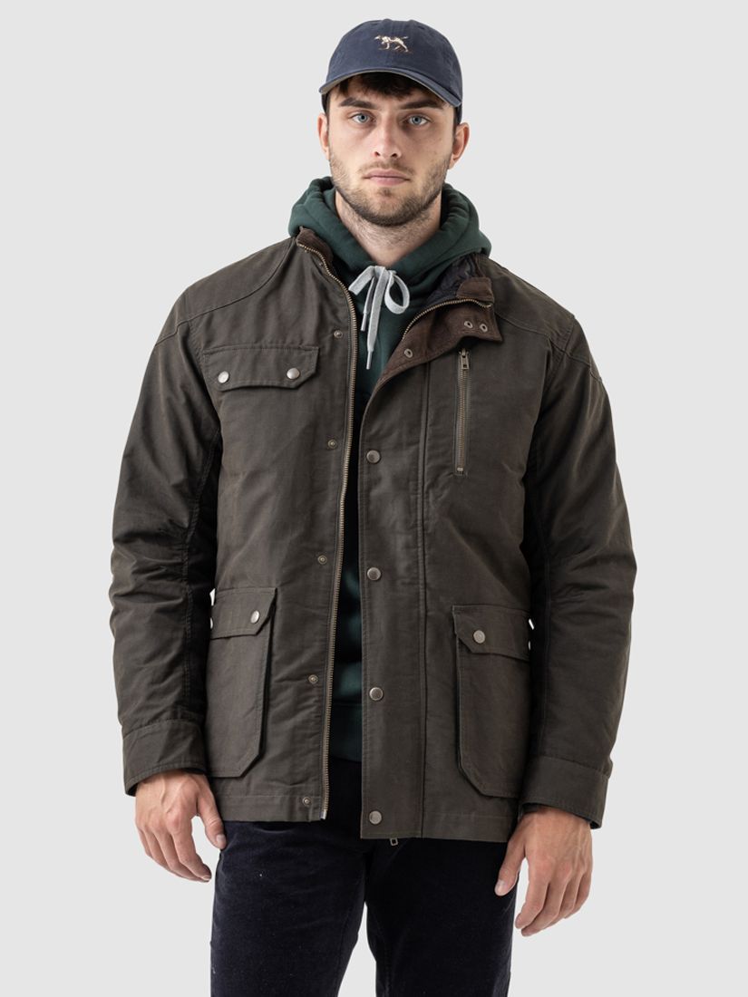 Rodd & Gunn Harper Waxed Jacket, Olive at John Lewis & Partners