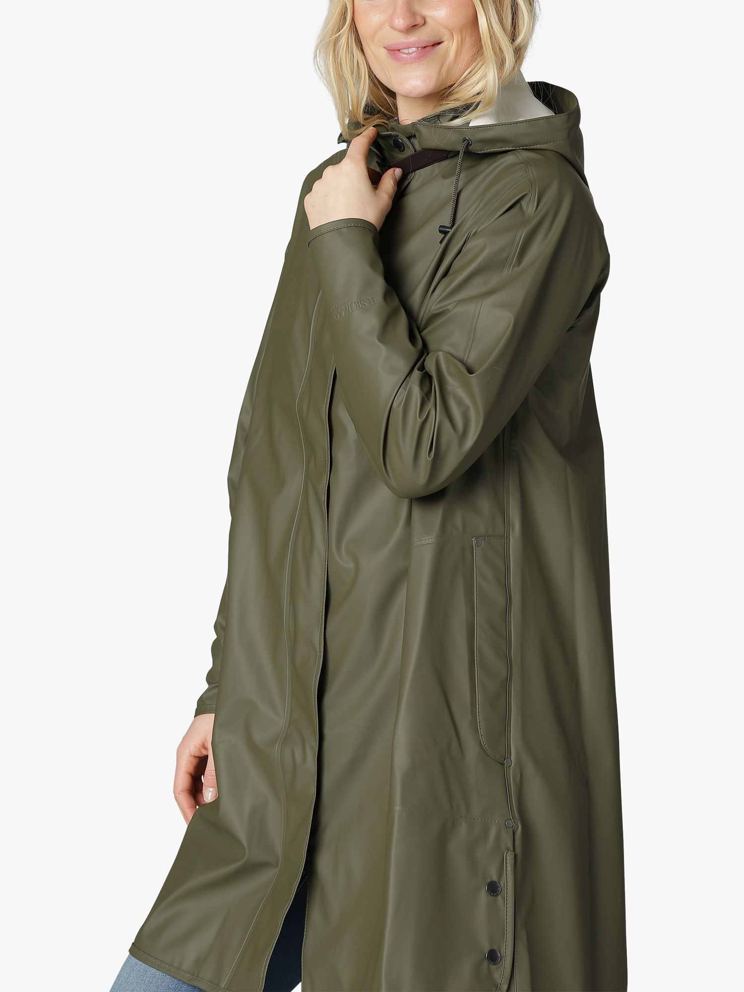 Ilse Jacobsen Hornbæk Plain Longline Raincoat, Army, 8