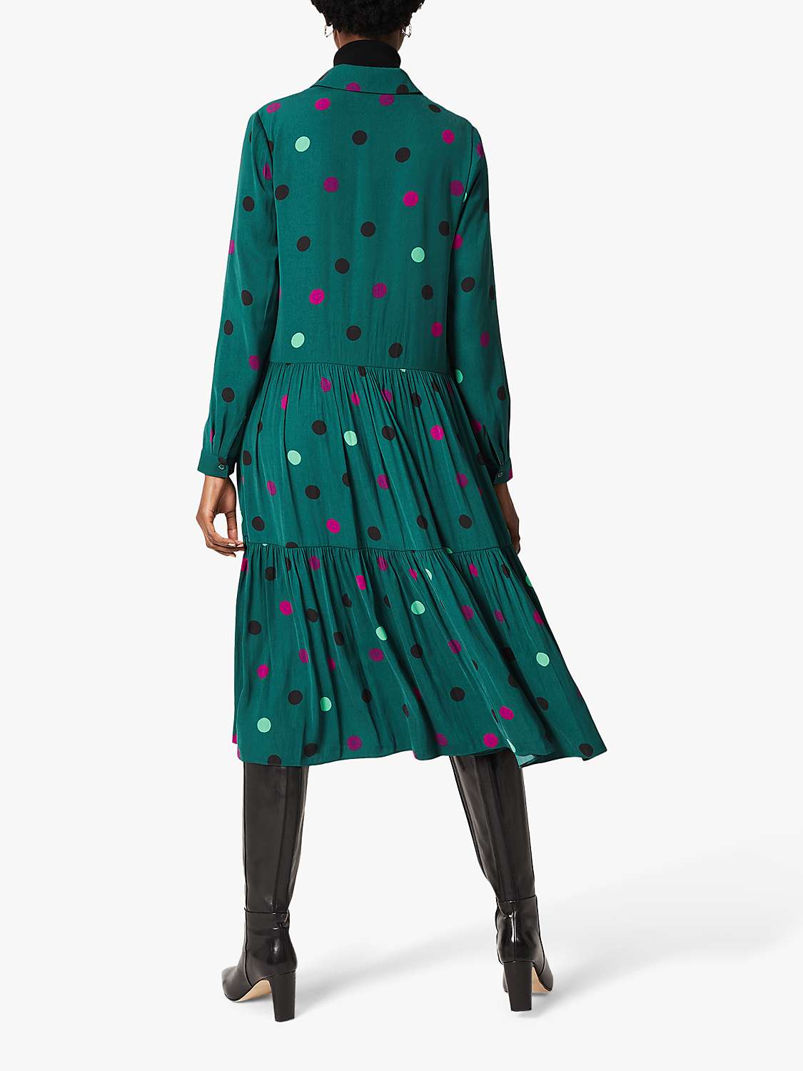 Buy Hobbs Nory Tiered Midi Dress, Multi Online at johnlewis.com