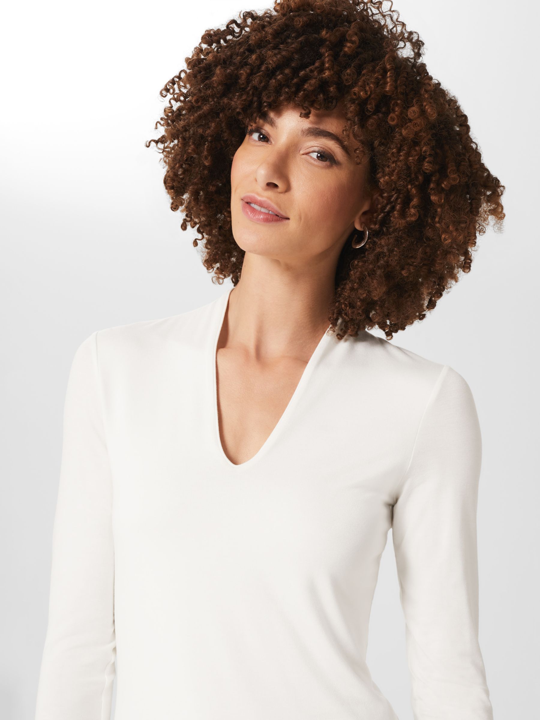 Hobbs Aimee Ecovero Top, Ivory, XS