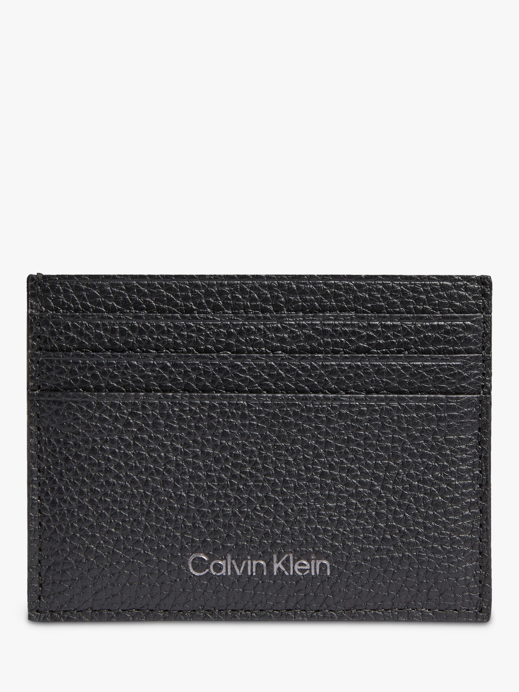 Calvin Klein Warmth Leather Card Holder, Black