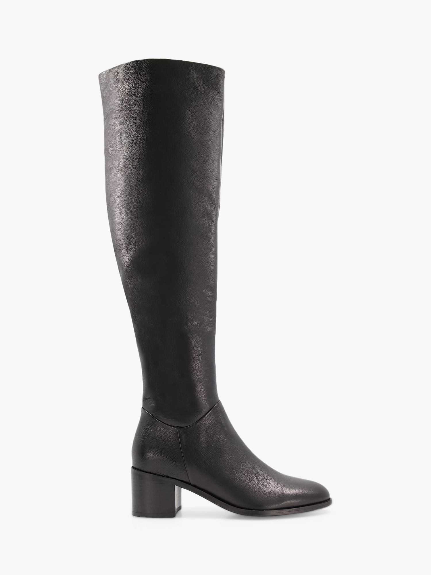 Dune Trinny Leather Knee Boots, Black at John Lewis & Partners