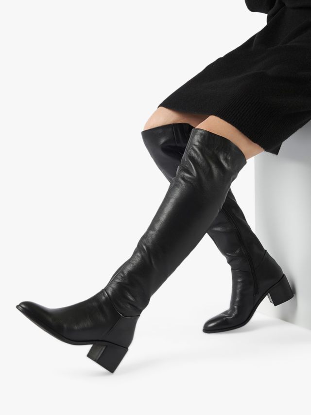 Dune leather knee high on sale boots