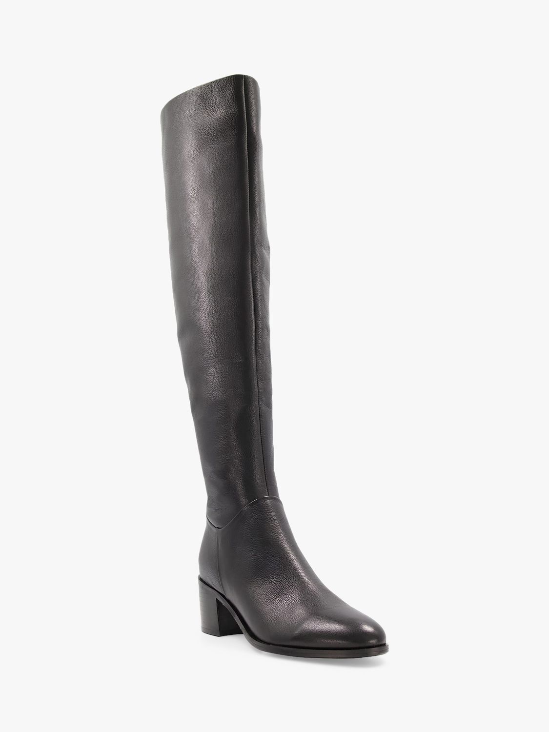 Dune Trinny Leather Knee Boots, Black