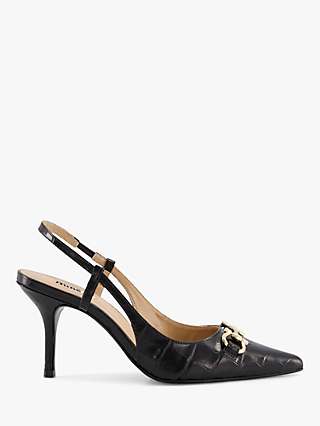 Dune Click Leather Slingback Court Shoes
