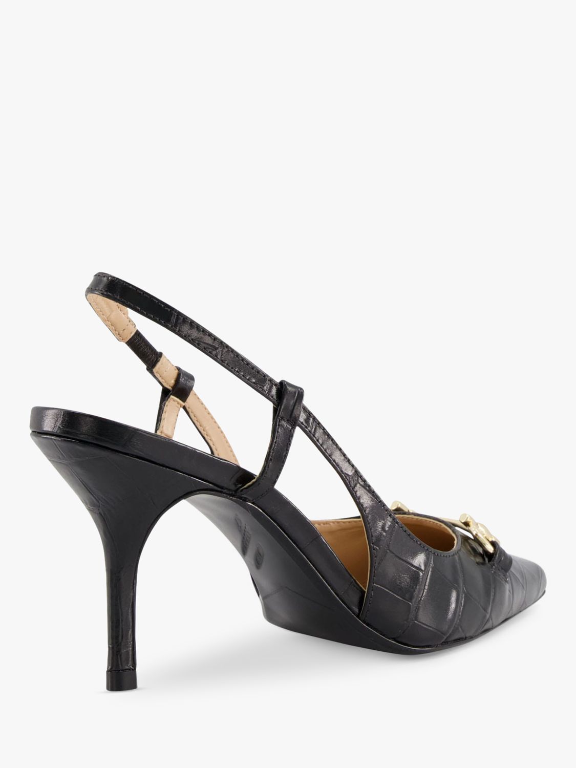 Keel prinses Touhou Dune Click Leather Slingback Court Shoes, Black at John Lewis & Partners