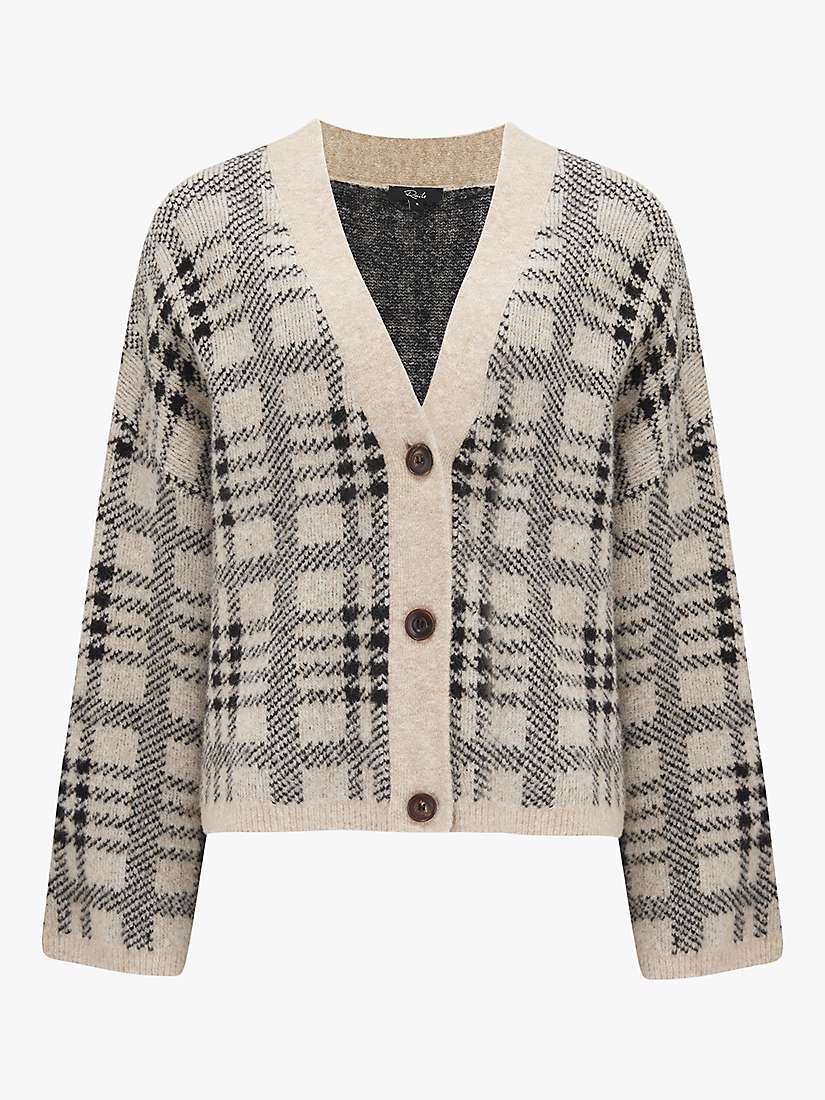 Rails Wool Reese Black Oatmeal Plaid Cardigan Womens Clothing Jumpers and knitwear Cardigans 