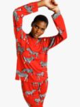Chelsea Peers Jingle Jungle Print Pyjama Set, Red