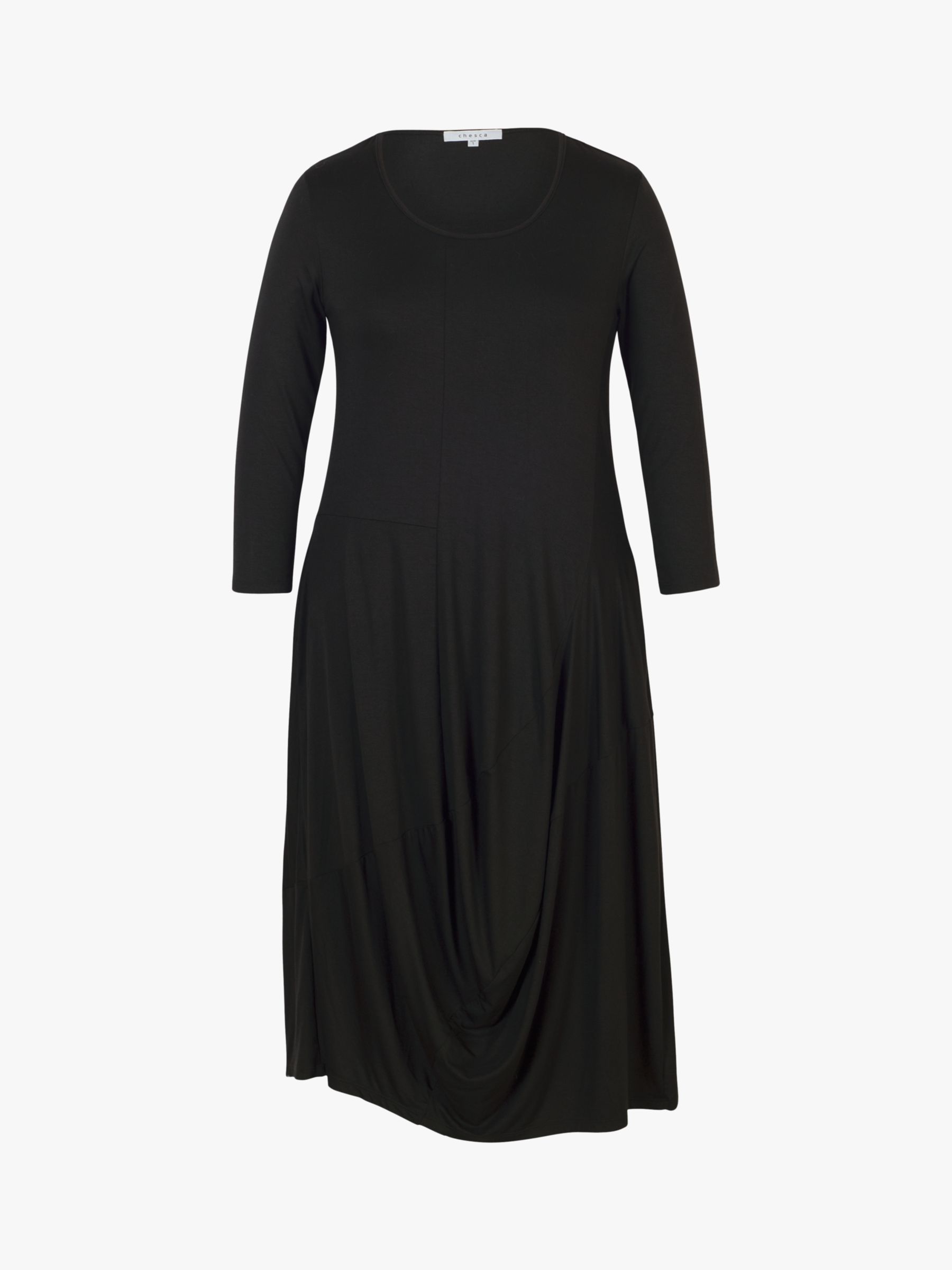 chesca Draped Jersey Dress, Black at John Lewis & Partners