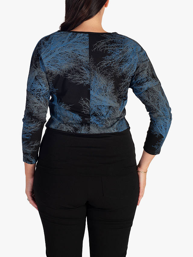 chesca Tree Print Long Sleeved Top, Black/Blue