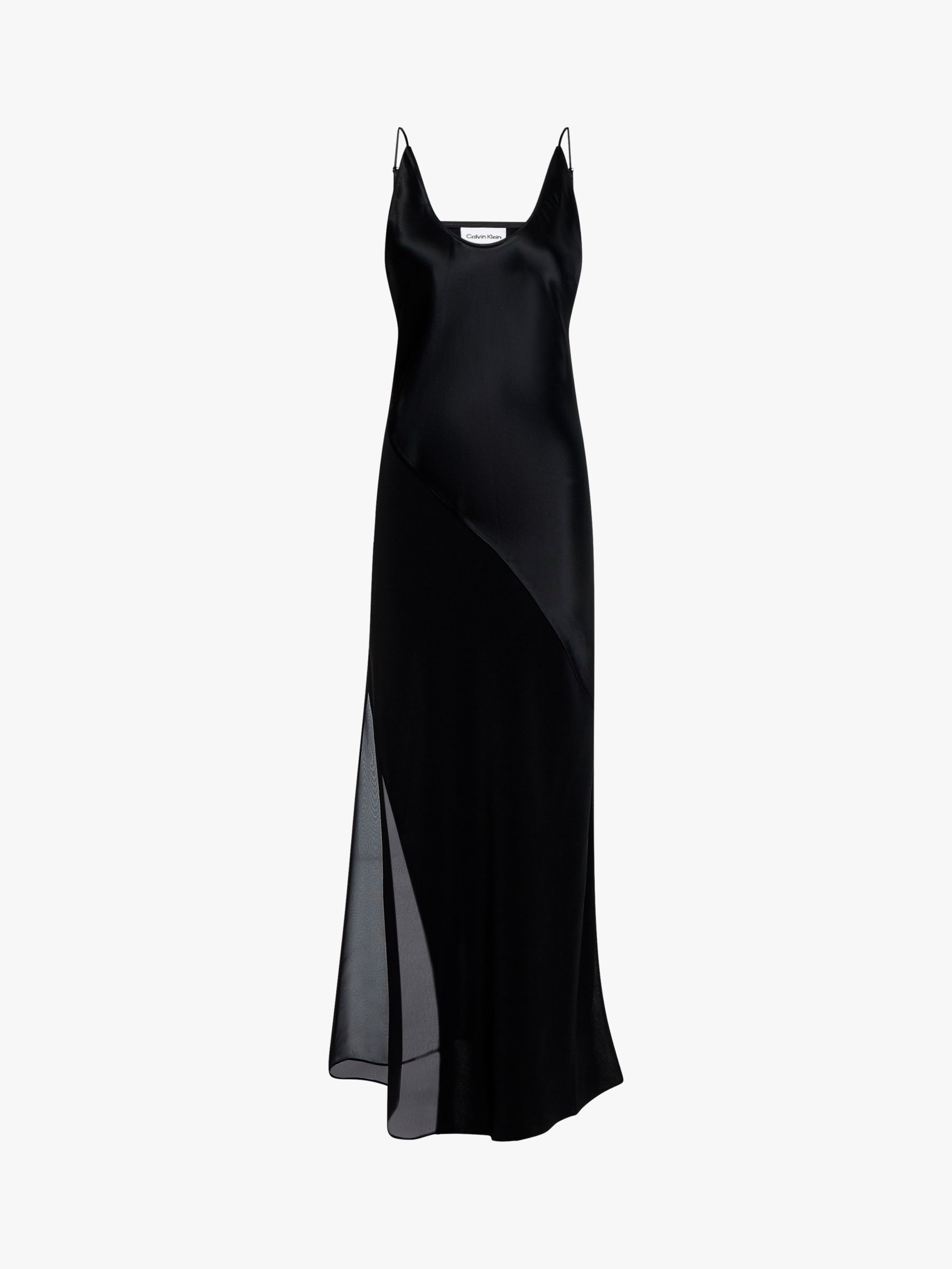 Calvin Klein Sheer Panel Maxi Dress, Black