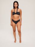 Seafolly Plain Halterneck Twist Bikini Top, Black