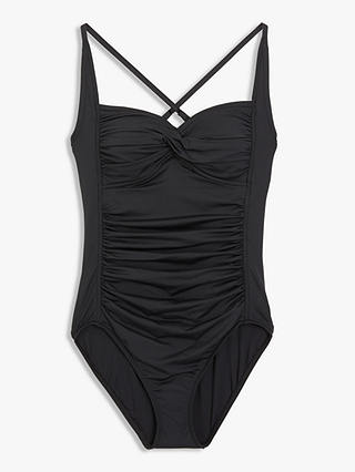 Seafolly Plain Twist Front Swimsuit, Black