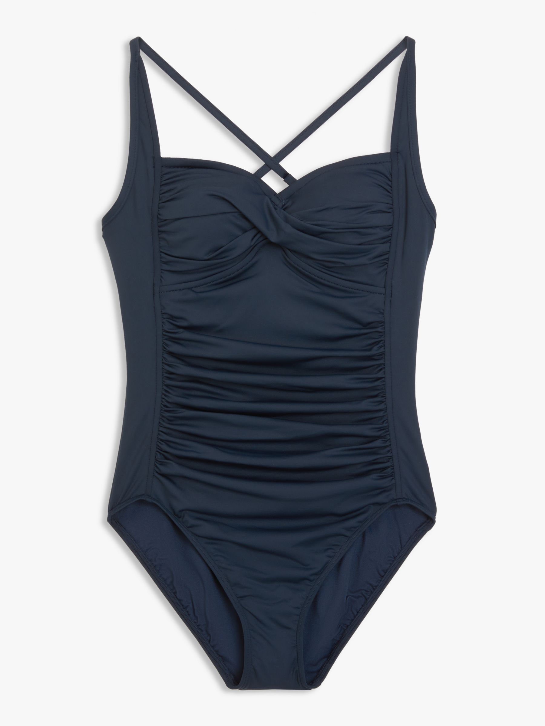 Seafolly Plain Twist Front Swimsuit, True Navy at John Lewis & Partners