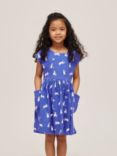 John Lewis & Partners Kids' Bunny Print Cotton Dress, Blue