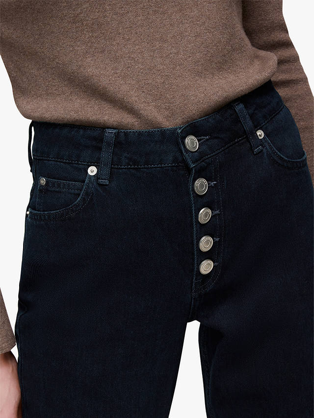 Whistles Authentic Hollie Button Front Jeans, Dark Denim