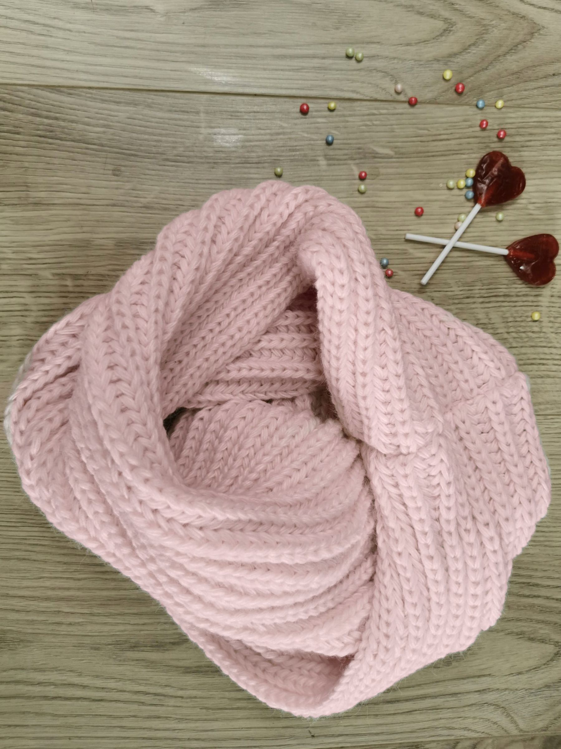 HotSquash Wool Blend Snood, Carnation Pink