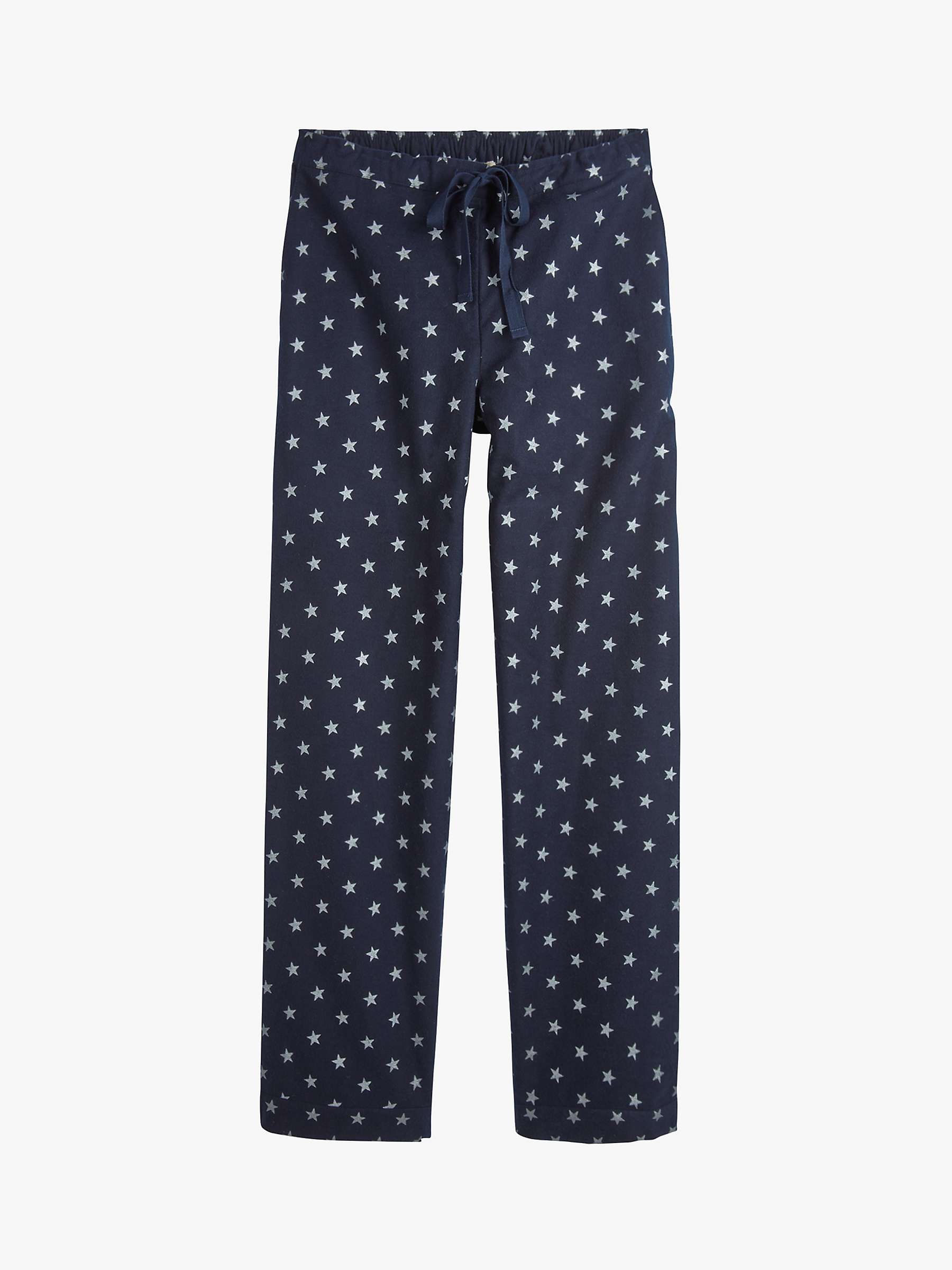 hush Joy Star Organic Cotton Flannel Pyjama Bottoms, Navy/Silver at ...