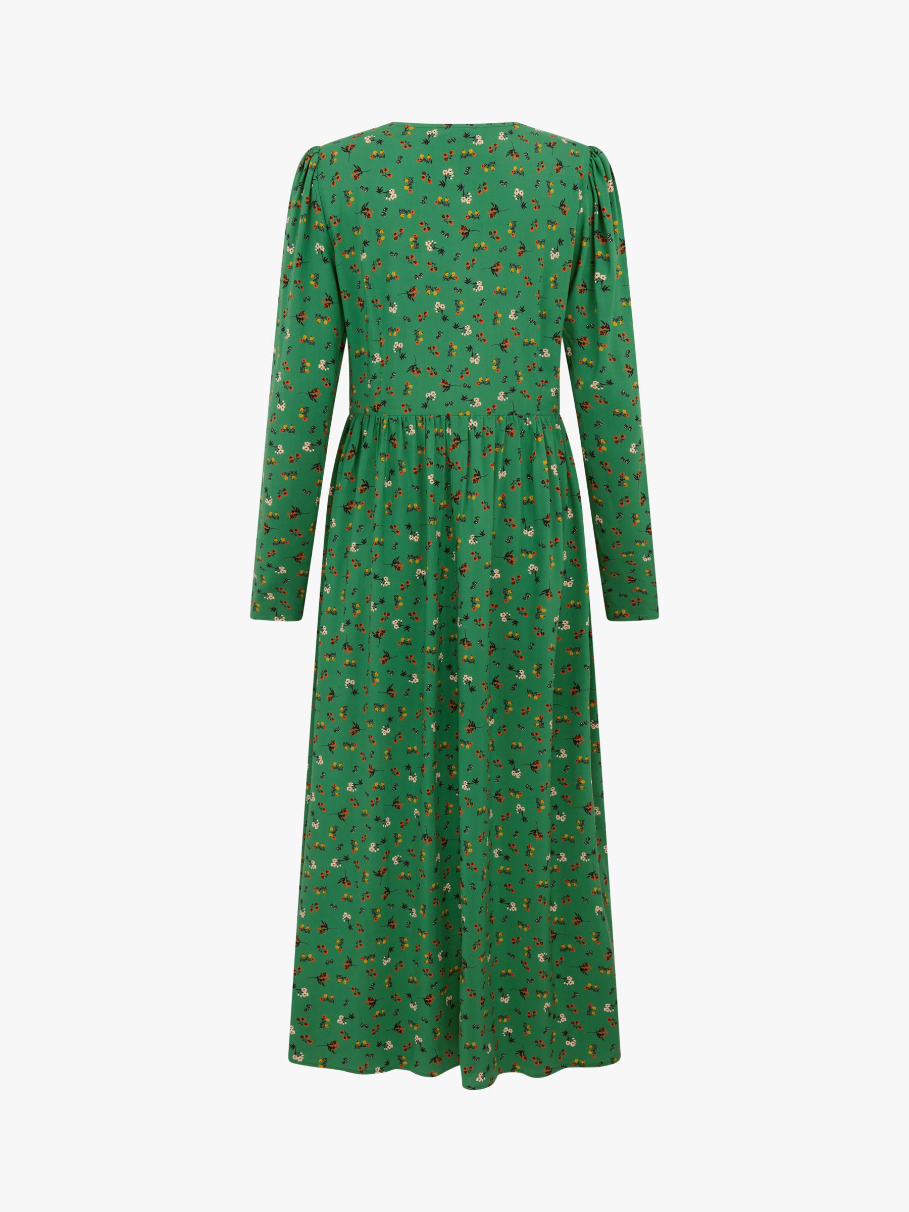Finery Carrie Floral Midi Dress, Green at John Lewis & Partners