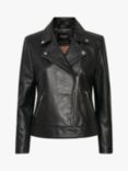 Soaked In Luxury Maeve Leather Biker Jacket, Black