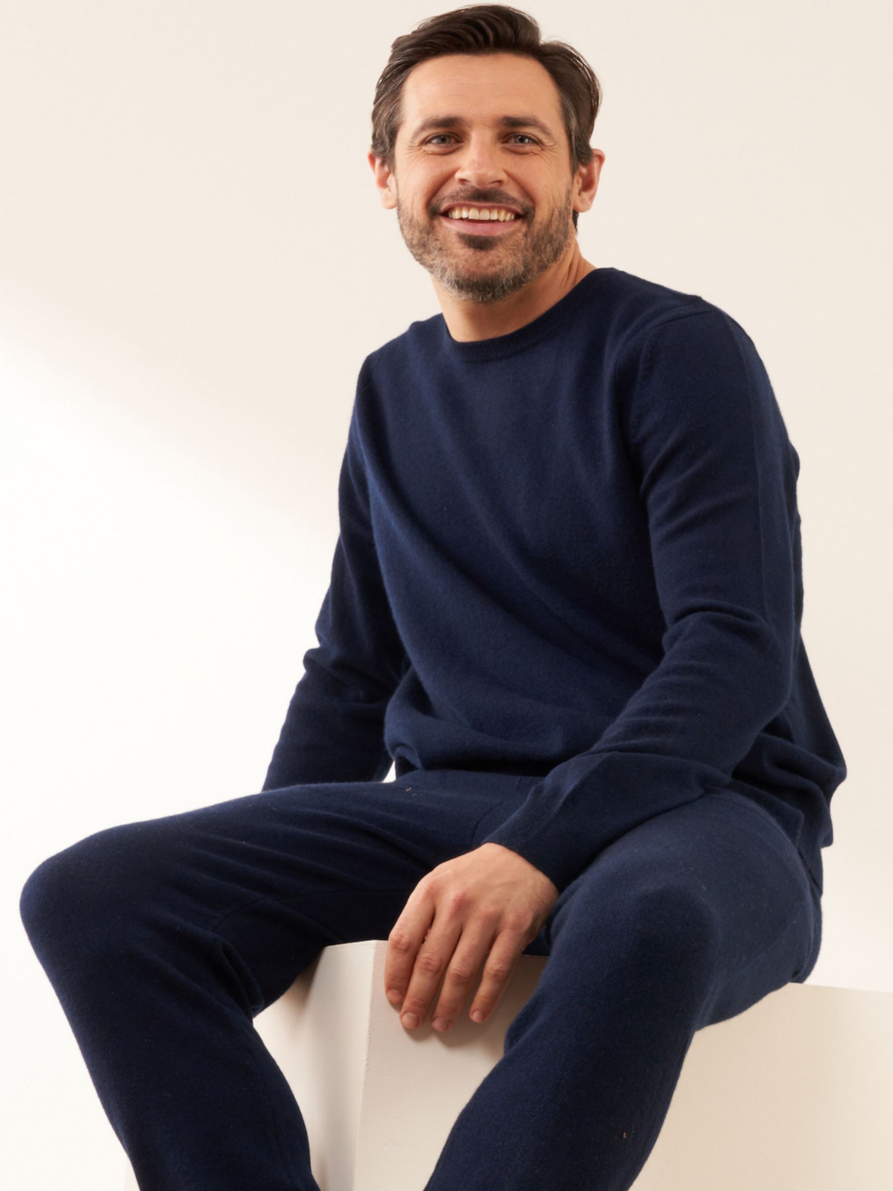 Buy Truly Cashmere Crew Jumper, Midnight Online at johnlewis.com
