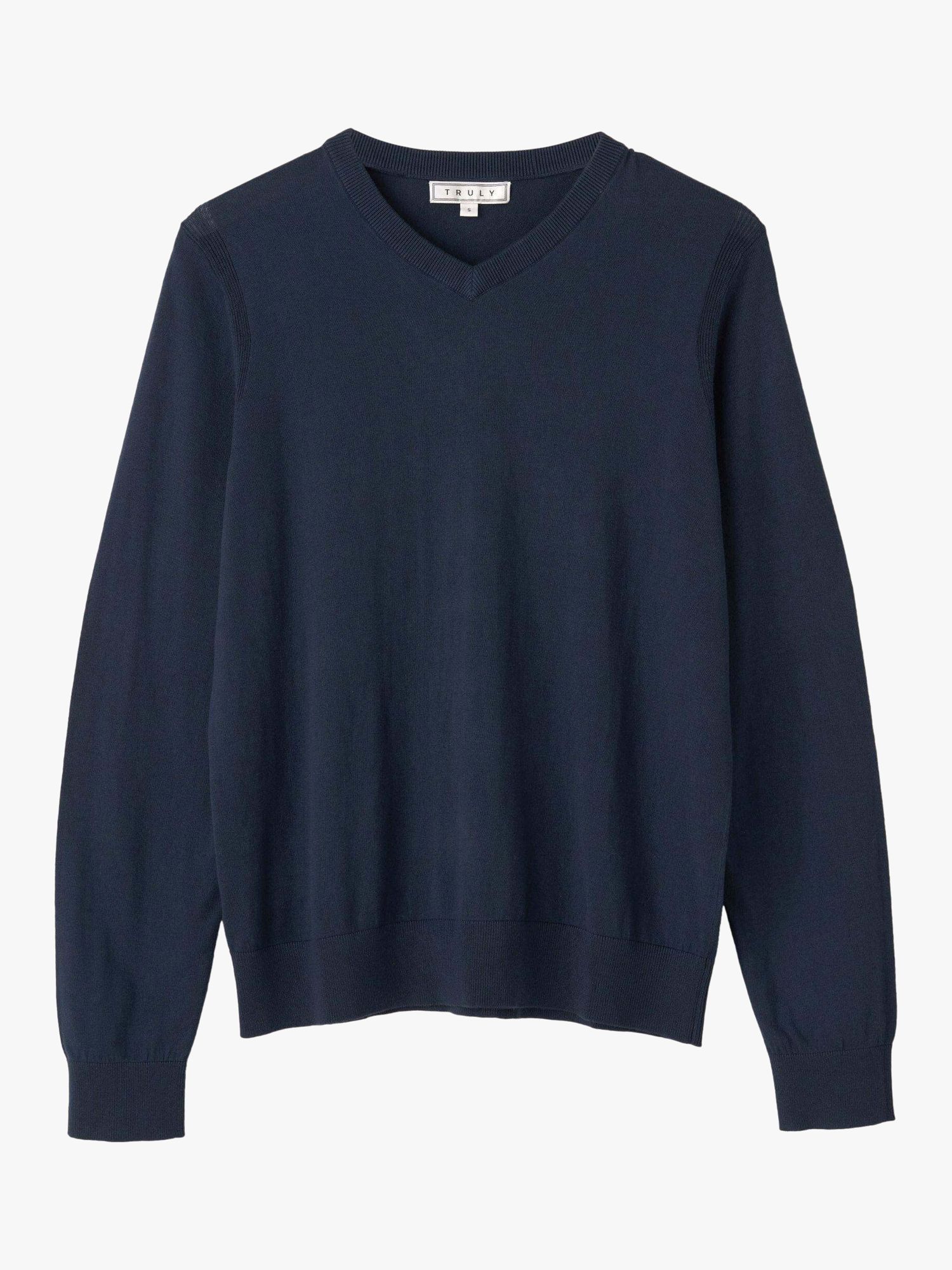 Truly V-Neck Long Sleeve Top, Midnight Blue