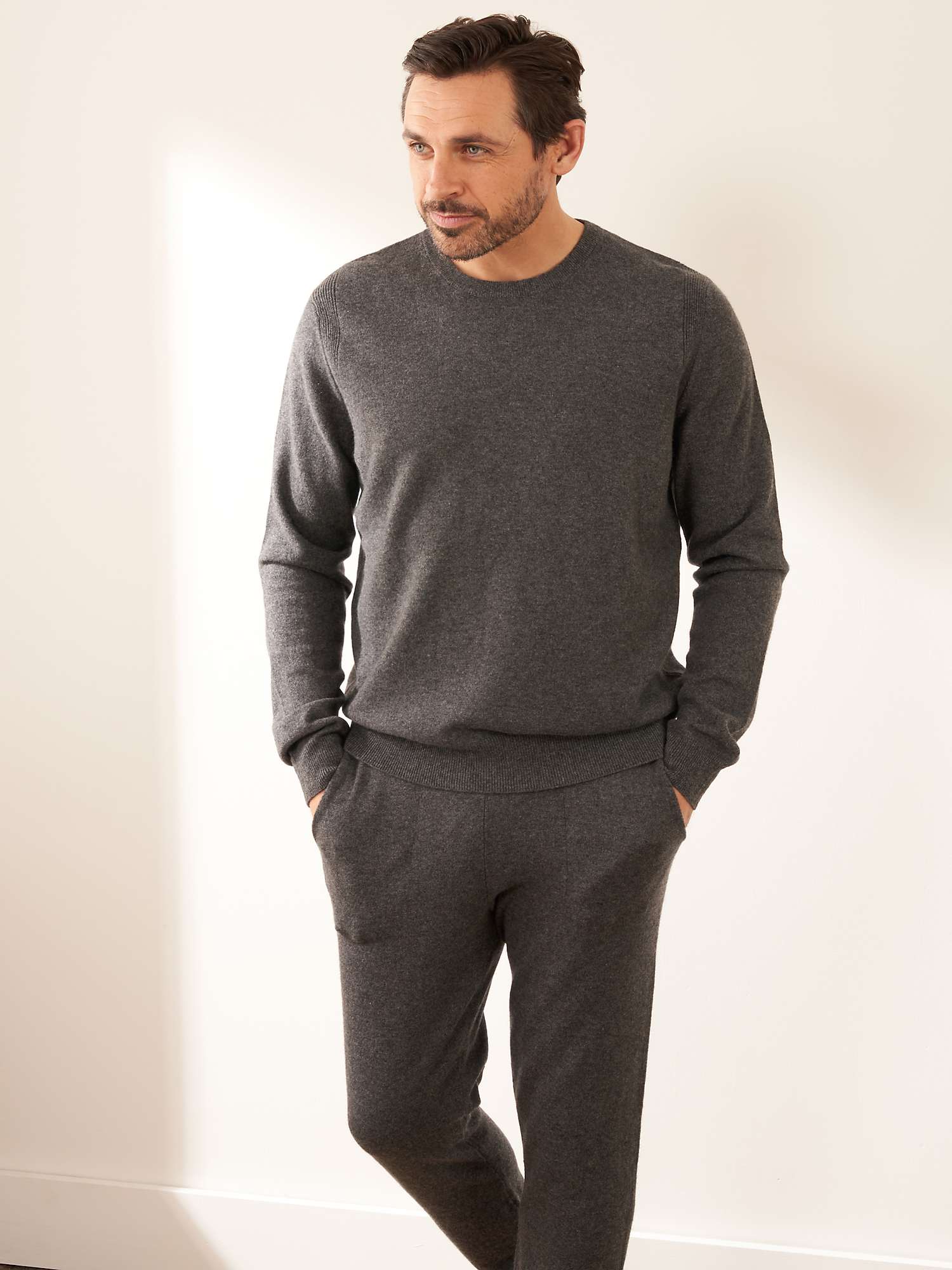 Buy Truly Cashmere Crew Neck Jumper, Charcoal Marl Online at johnlewis.com