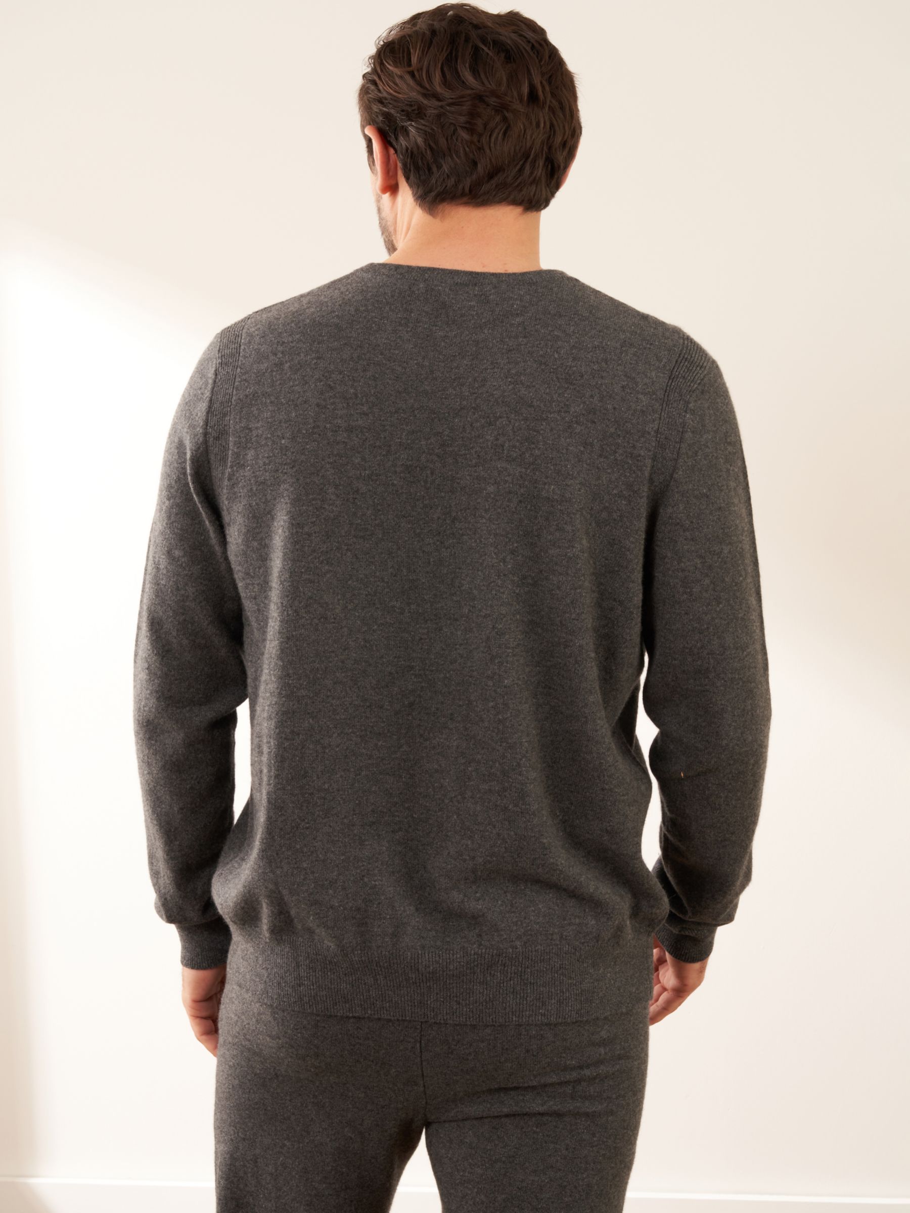 Truly Cashmere Crew Neck Jumper, Charcoal Marl, S