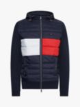 Tommy Hilfiger Colour Blocked Padded Zip-Through Hooded Jacket, Desert Sky