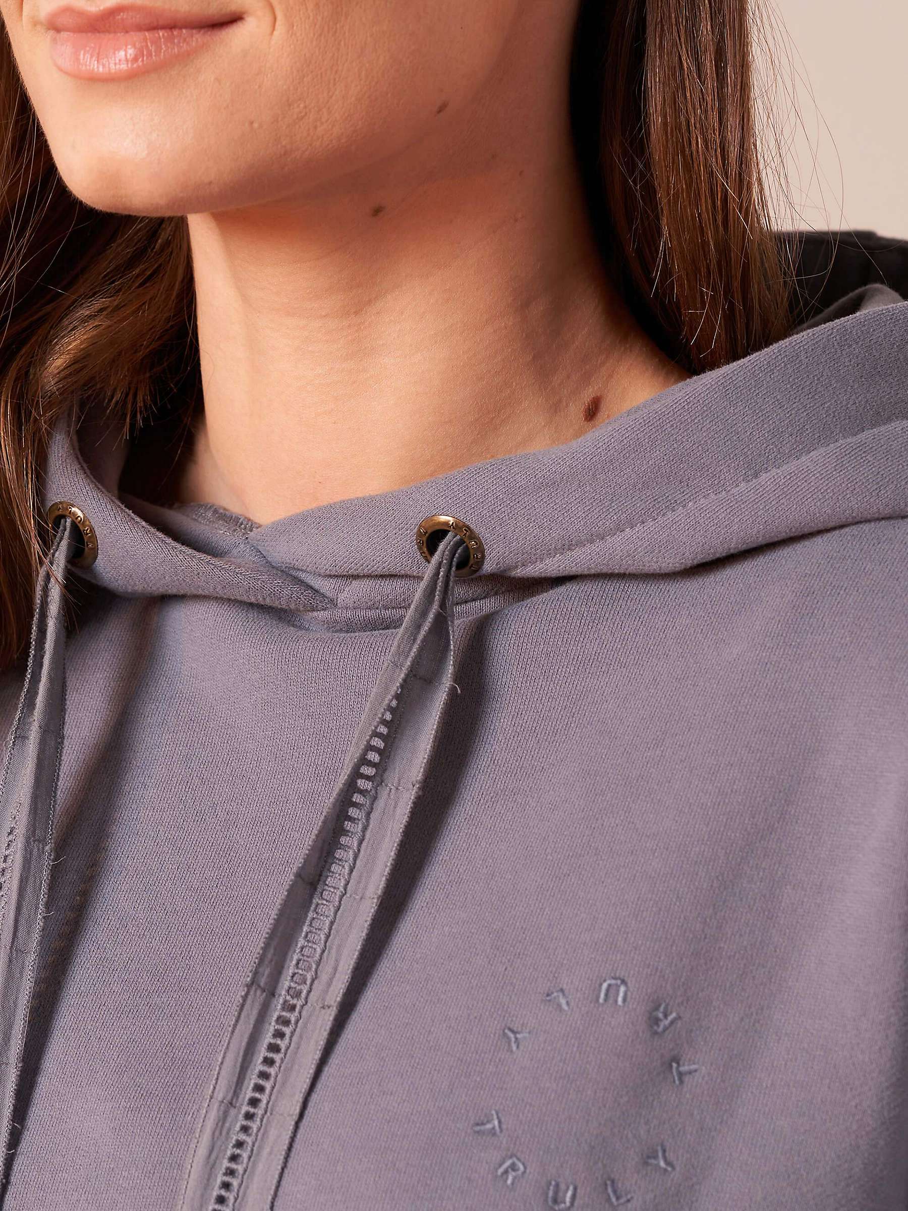 Truly Henley Organic Cotton Hoodie, Navy at John Lewis & Partners