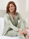 Truly Silk Satin Pyjama Set, Sage