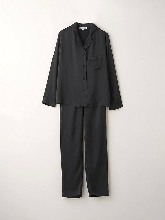 Truly Silk Satin Pyjama Set, Black