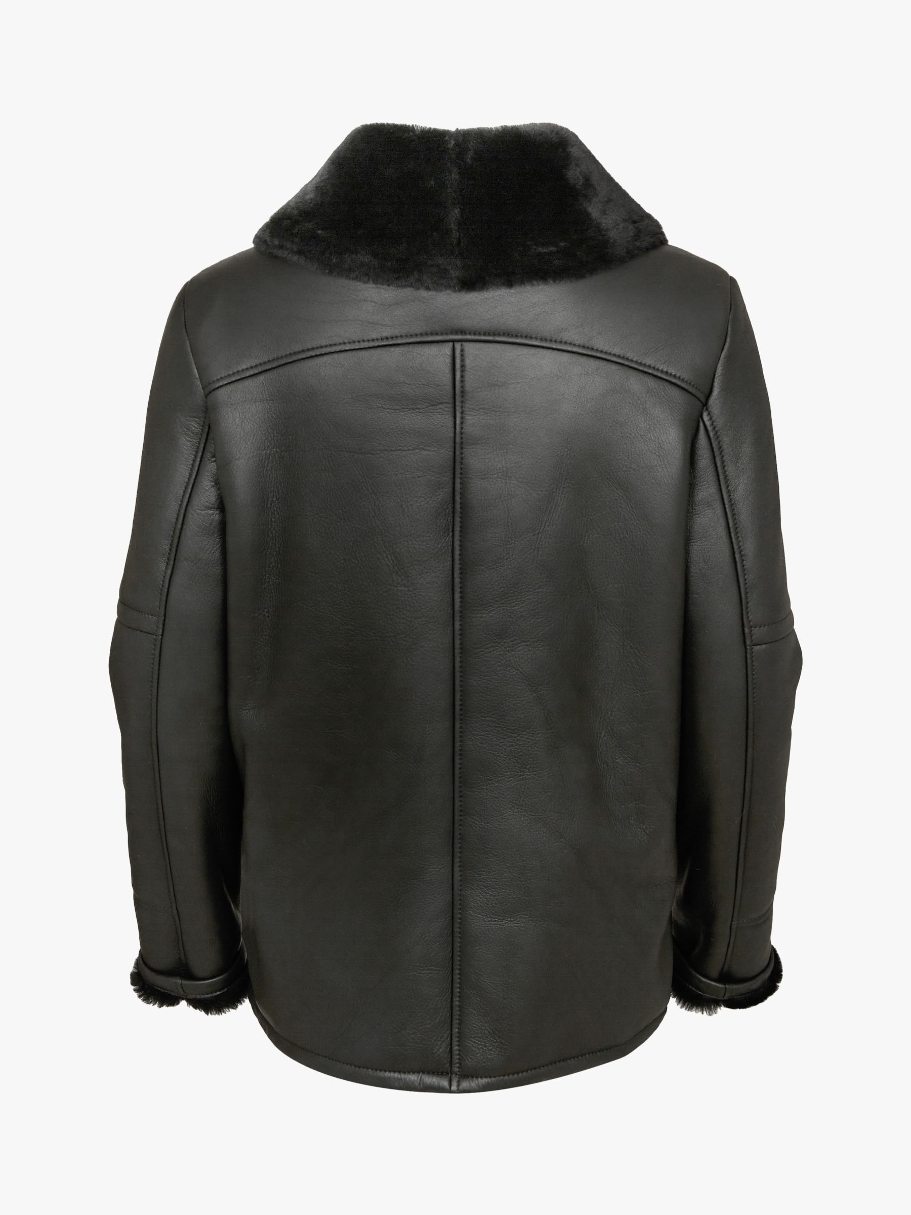 Celtic & Co. Leather Aviator Jacket, Black, 8