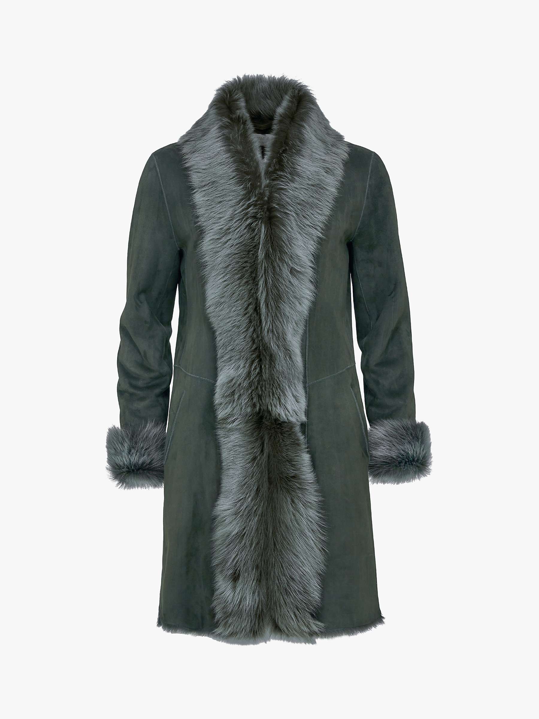 Buy Celtic & Co. Toscana Sheepskin Mid Length Coat, Olive Online at johnlewis.com