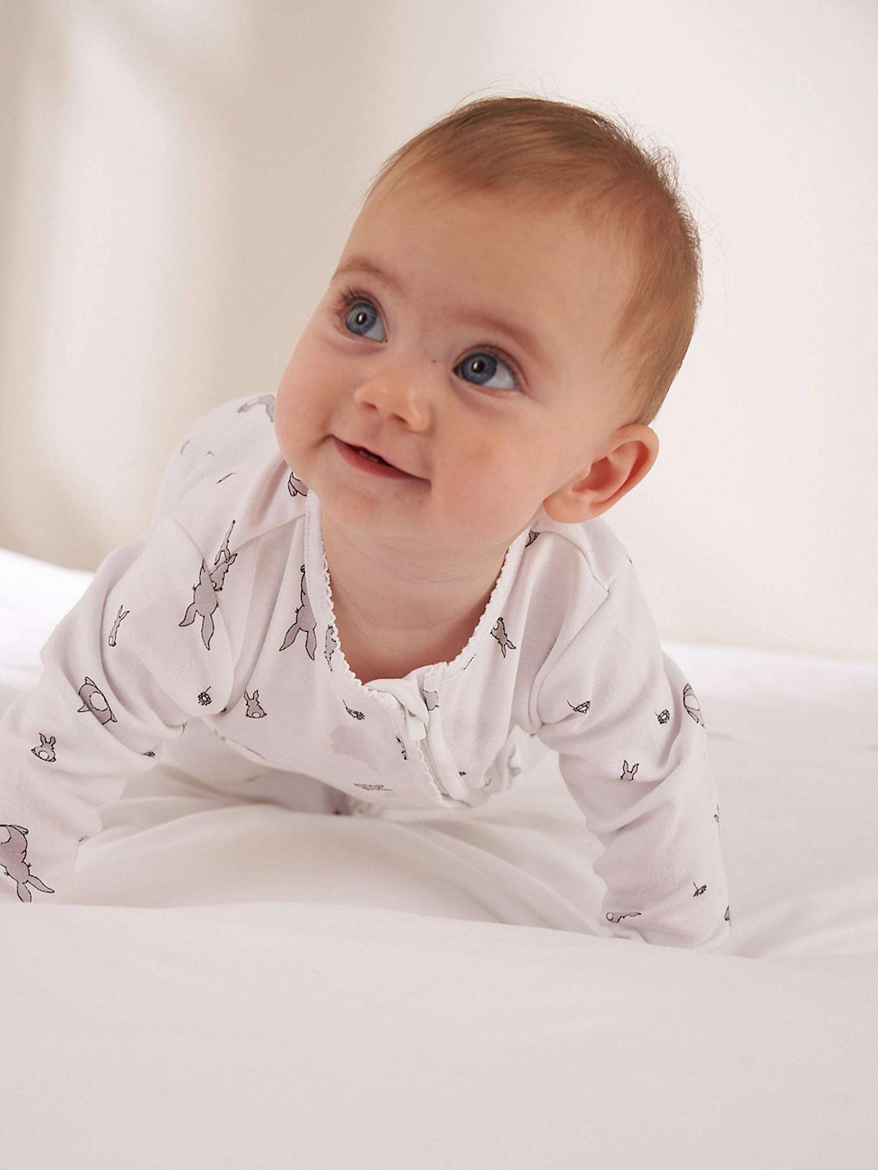 Buy Truly Baby Bunny Print Babygrow, White Online at johnlewis.com