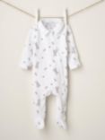 Truly Baby Bunny Print Collared Babygrow, White
