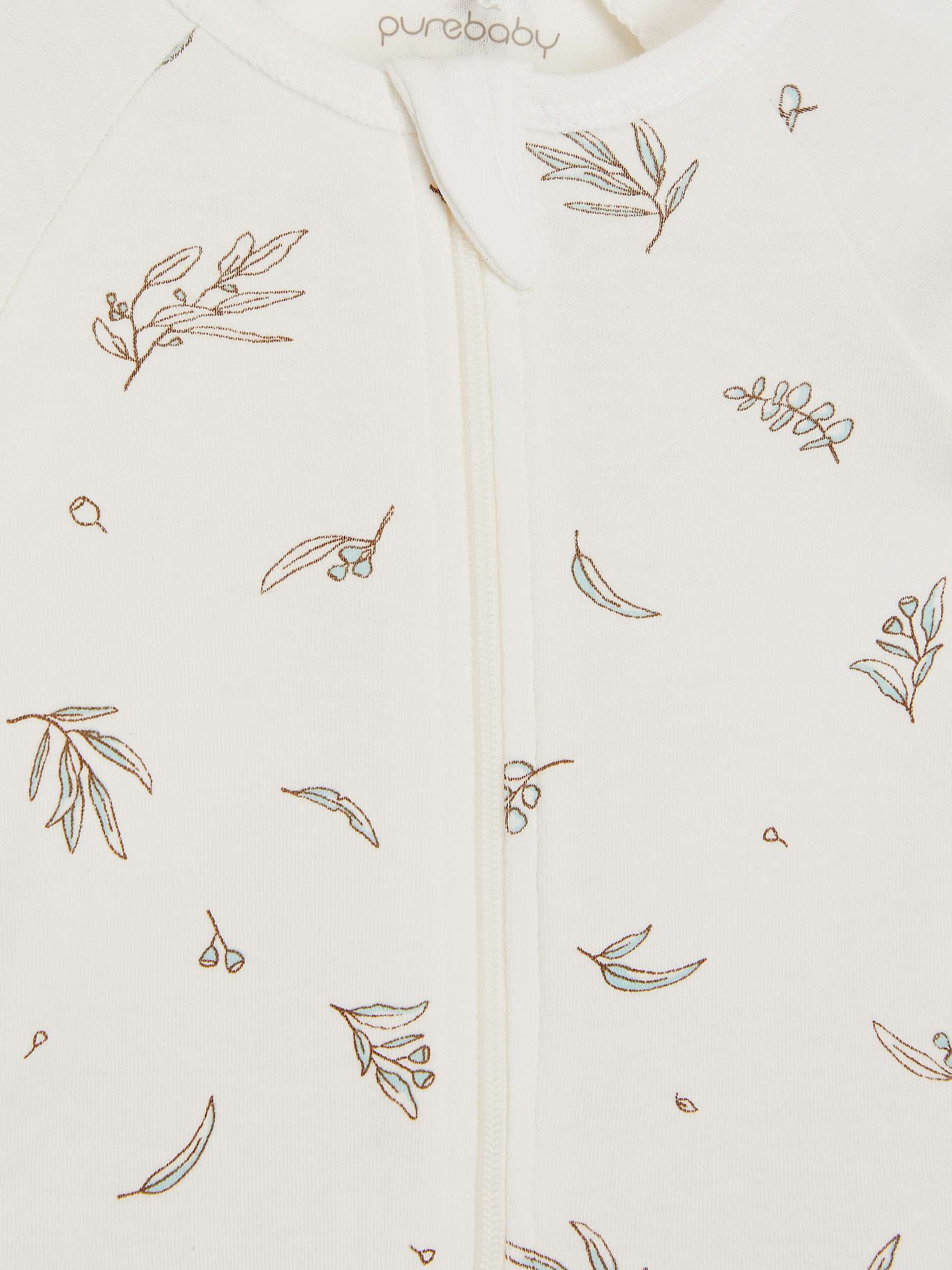 Buy Purebaby Eucalyptus Essential Zip Grow Suit, White Online at johnlewis.com
