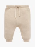 Purebaby GOTS Organic Cotton Textured Knit Leggings, Camel Melange